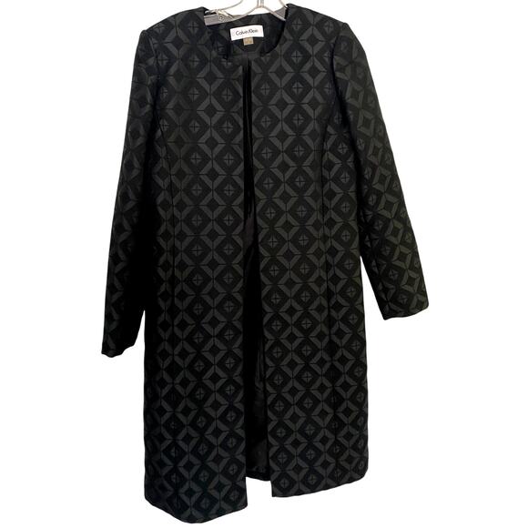 Calvin Klein Jackets & Blazers - NWOT CALVIN KLEIN Women's Black Open Front Topper Jacket Top, Black Jacquard, 6